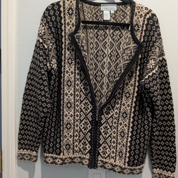 Vintage Nomadic Traders Norwegian Style Zip-Up Cardigan - Large - Picture 2 of 8